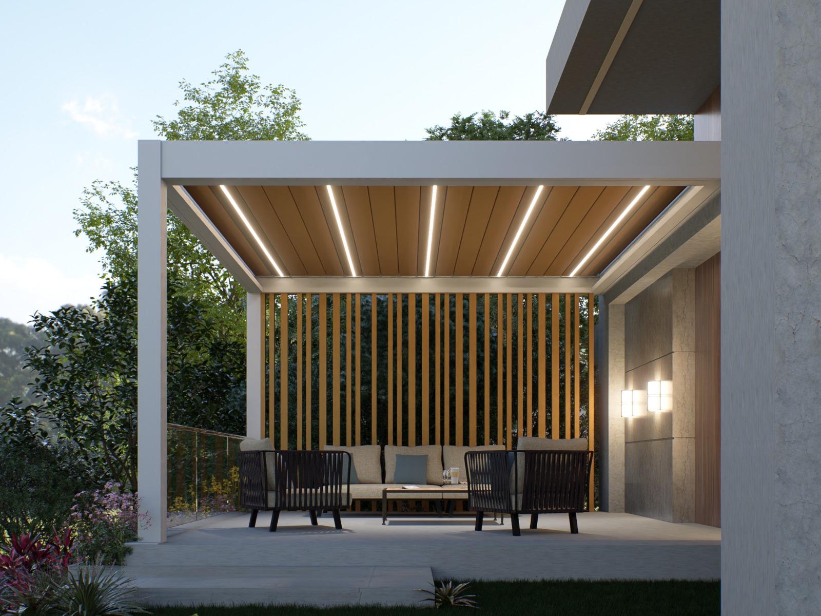 Même pergola en teinte blanche