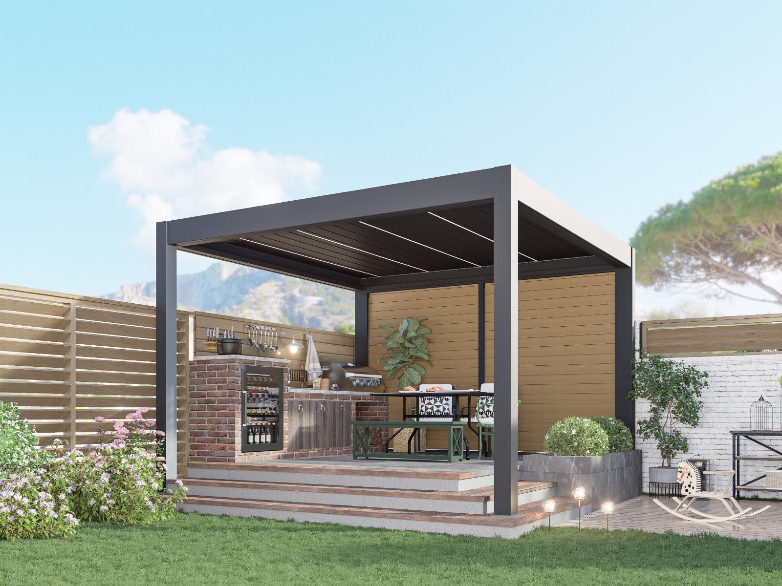 Cuisine d'été sous pergola