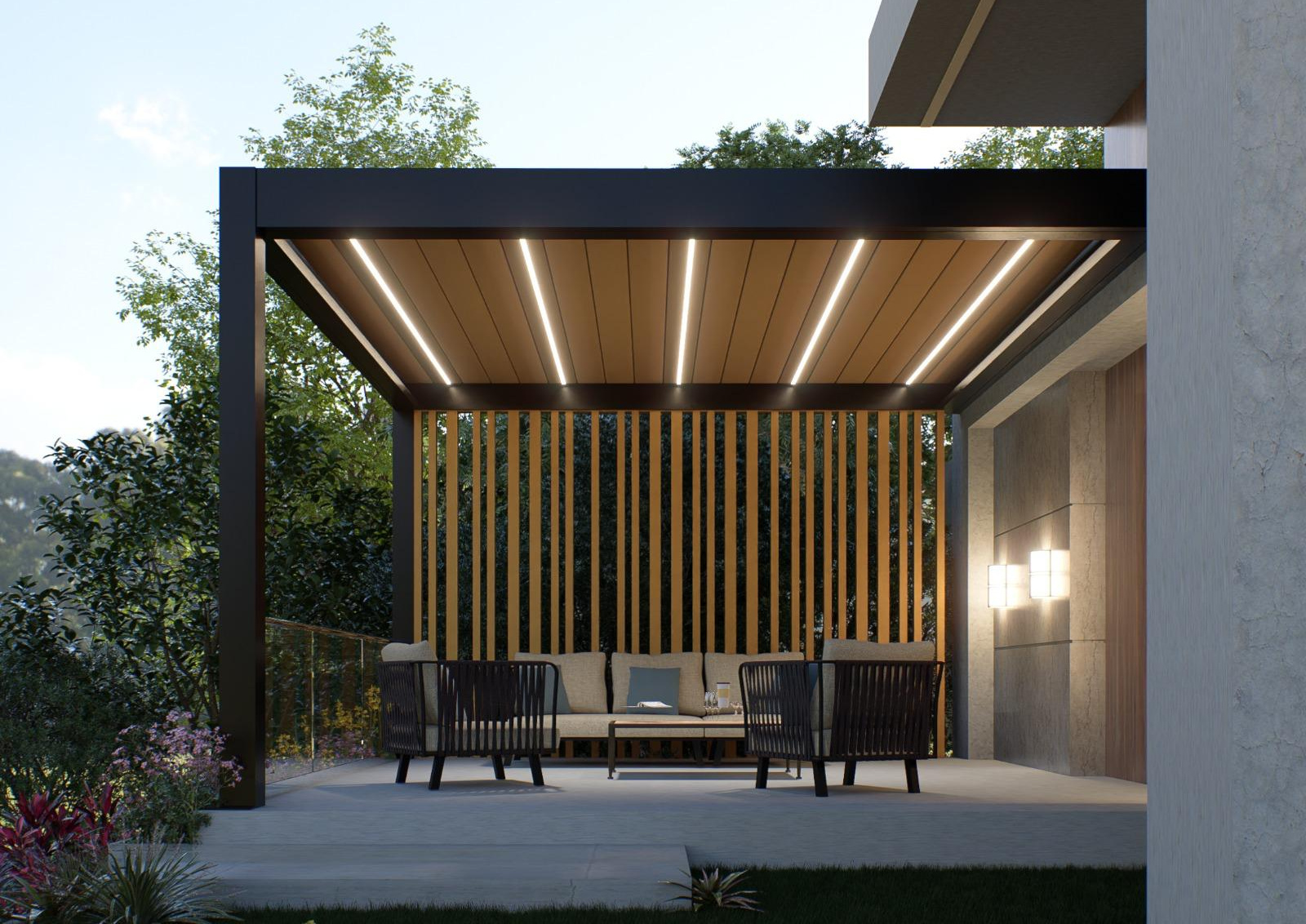 Pergola bioclimatique standard à lames orientables